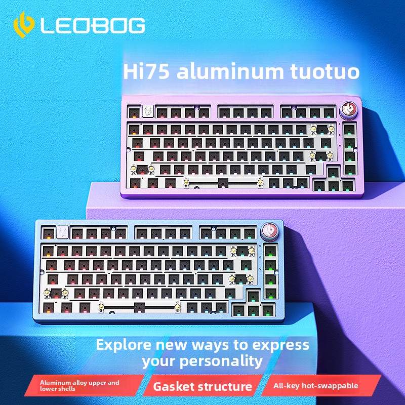 Gaming Keyboard Thocky - LEOBOG Hi75 CNCアルミキット メカニカルキーボード ガスケットマウント 75%