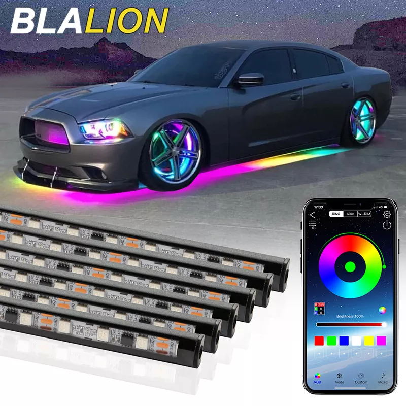 Rgb Underglow Strip - SEAMETAL 車柔軟なアンダーグローストリップライト LED アンダーボディリモートアプリ制御 RGB ネオンライト雰囲気ランプ自動装飾用