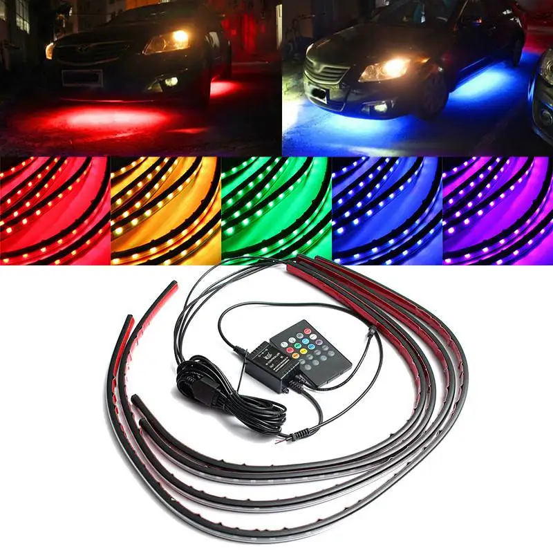 Rgb Underglow Strip - 4x 防水 RGB 5050 SMD フレキシブル