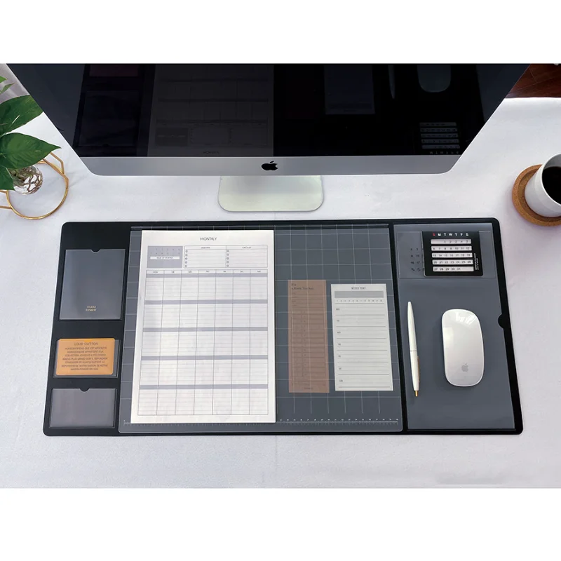 Gaming Keyboard And Mouse Pad - ポータブルメモパッド大型マウスパッドゲーム用防水滑り止めマウスパッドPUレザースエードデスクマットコンピュータキーボードテーブルマット