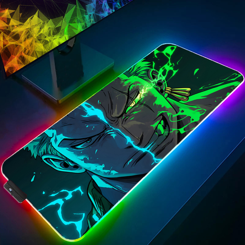 Gaming Keyboard He - ワンピースゾロマウスパッド RGB ゲームアクセサリー Gabinete ゲーマー PC