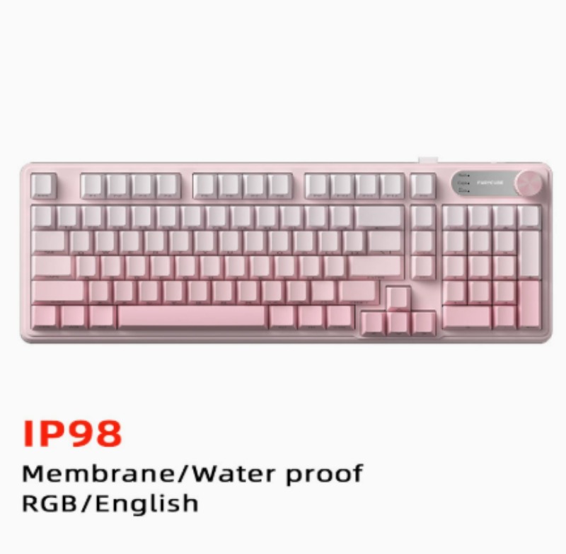 Gaming Keyboard Ip98 - IP98 FURYCUBE 有線ゲーミングメンブレンキーボード RGB 半透明 PBT
