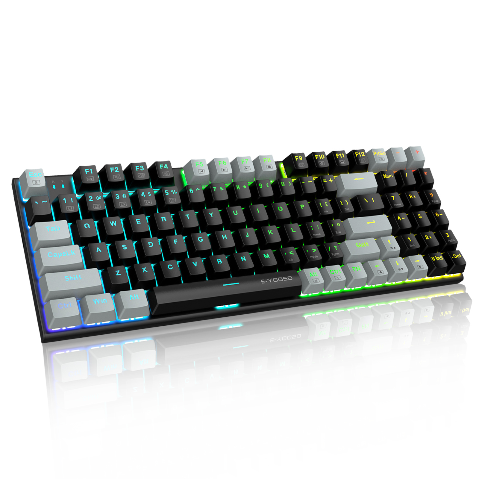 Gaming Keyboard E Yooso - E-YOOSO Z-19 メカニカルゲーミングキーボード、真の RGB バックライト、5 ピンホットスワップ可能、PC/コンピュータ用