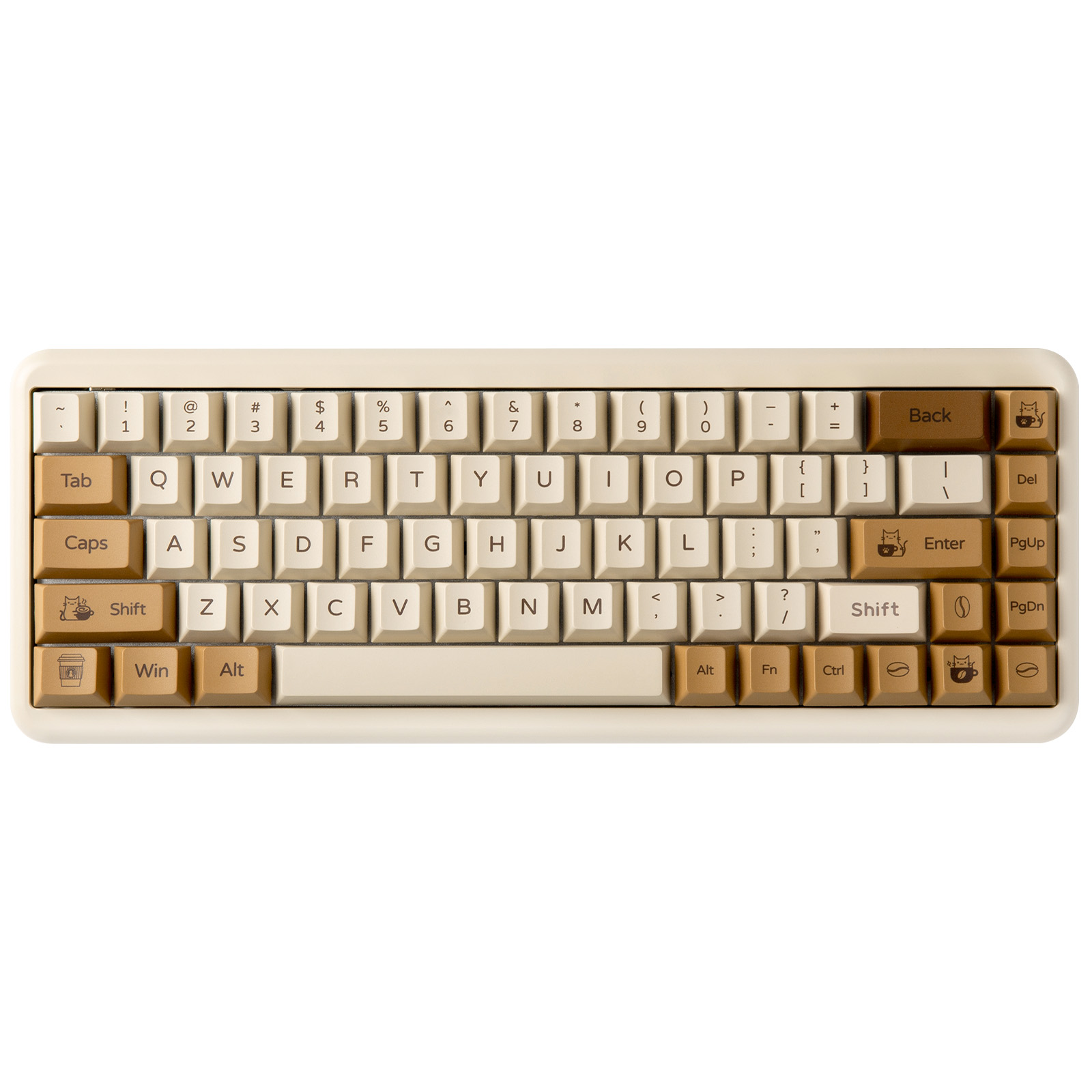 Gaming Keyboard Bundle - YUNZII Coffee Cat PBT キーキャップ、152 フルキー染料昇華カスタムキーキャップセット、Gateron
