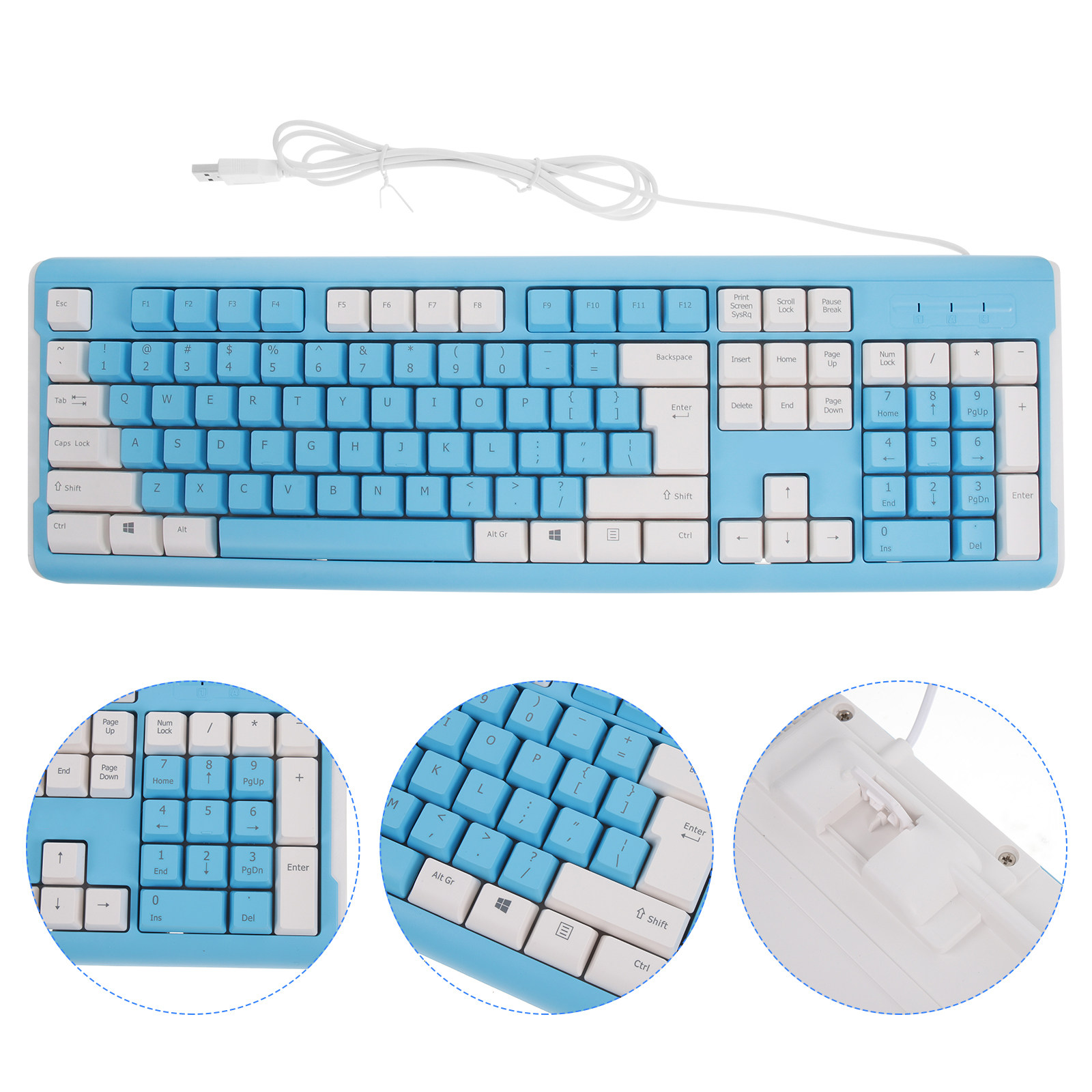 Gaming Keyboard No Number Pad - USB有線ゲーミングキーボード ABS高耐久性 多重キー非競合 ナンバーパッド付き ポータブルコンピューターキーボード ゲーム作業用