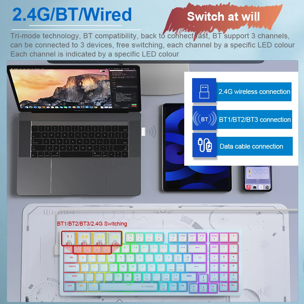 E-YOOSO Z94 RGB メカニカルゲーミングキーボー - Gaming Keyboard E Yooso のレビューと価格