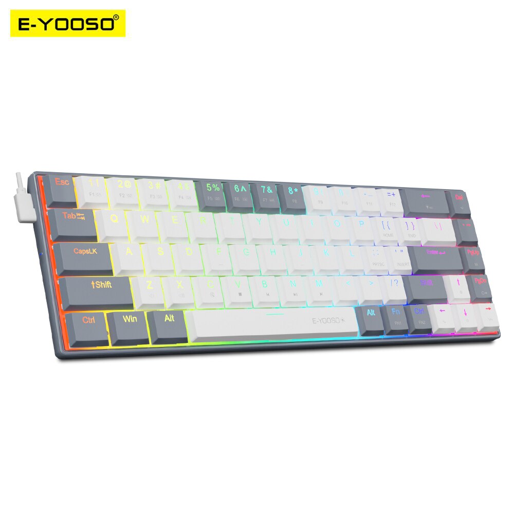 E-YOOSO a68 rgbミニスリムUSB有線機械式ゲー - Gaming Keyboard Bundle のレビューと価格