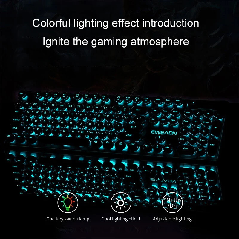 レトロパンクメカニカル風キーボードマウスセット有線ワイヤレス - Gaming Keyboard Wireless のレビューと価格