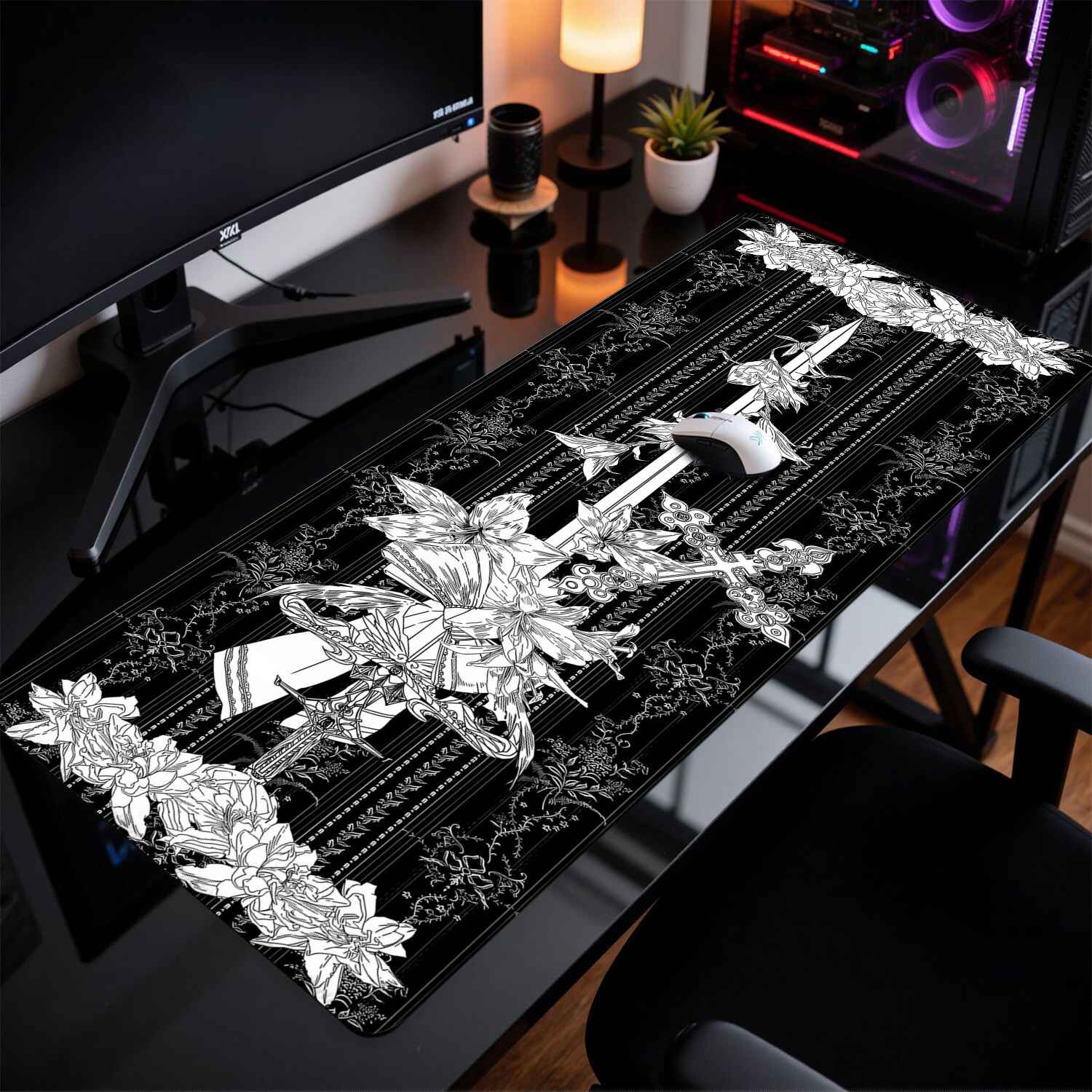 Divine Realm ゴシック建築マウスパッド特大ダーク - Gaming Keyboard And Mouse Pad のレビューと価格