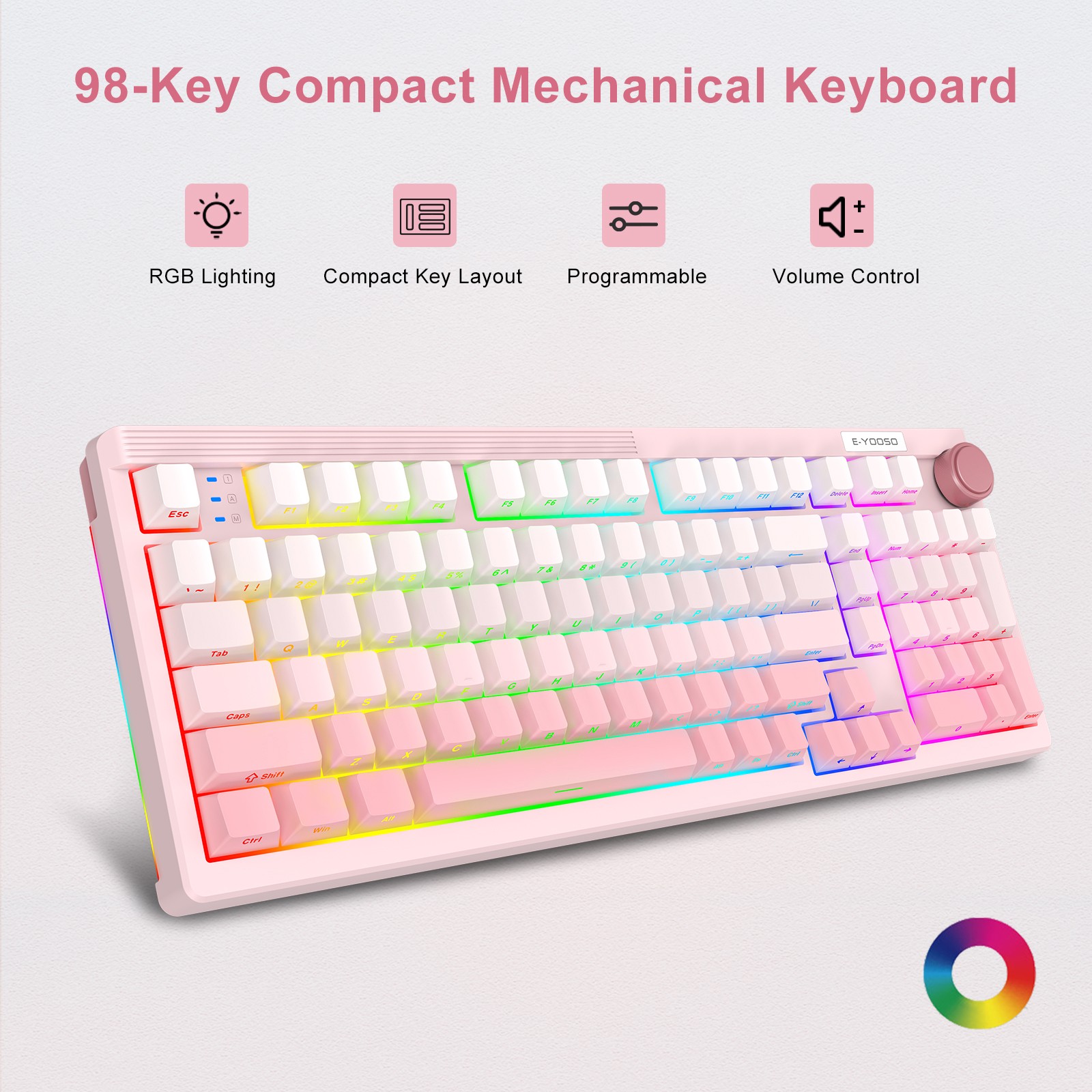 E-YOOSO 98 キーメカニカルキーボード 3 モード  - Gaming Keyboard E Yooso のレビューと価格