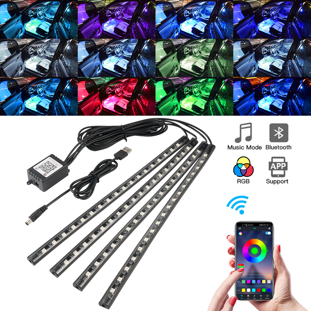 ネオンLED車内ライト APP音楽リモコン RGBアンダーグ - Rgb Underglow Strip のレビューと価格