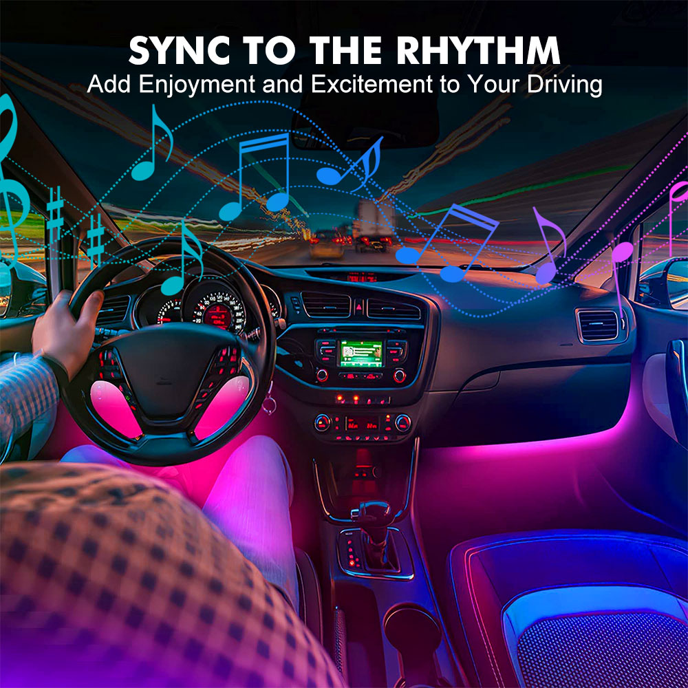 ネオンLED車内ライト APP音楽リモコン RGBアンダーグ - Rgb Underglow Strip のレビューと価格