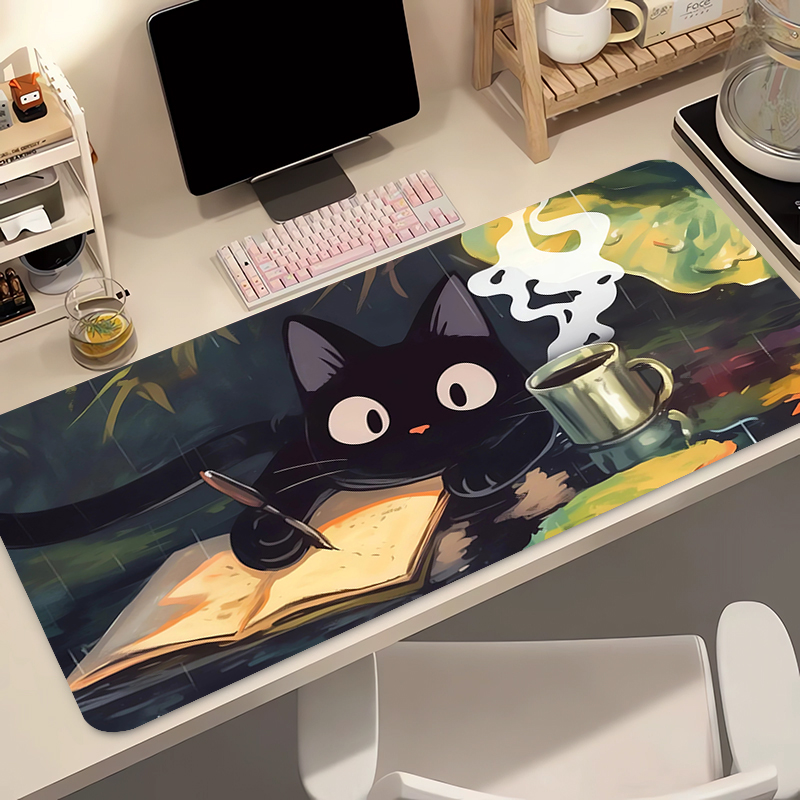 かわいい黒猫シリコンソフトゲーミングマウスパッド大型キーボー - Gaming Keyboard Tactile のレビューと価格