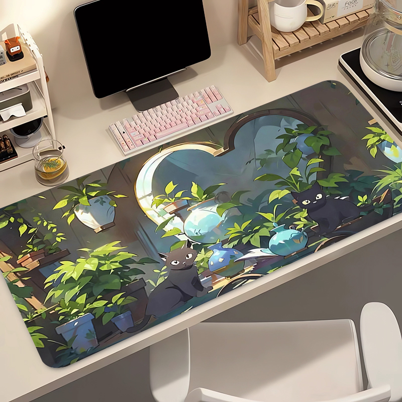 かわいい黒猫シリコンソフトゲーミングマウスパッド大型キーボー - Gaming Keyboard Tactile のレビューと価格
