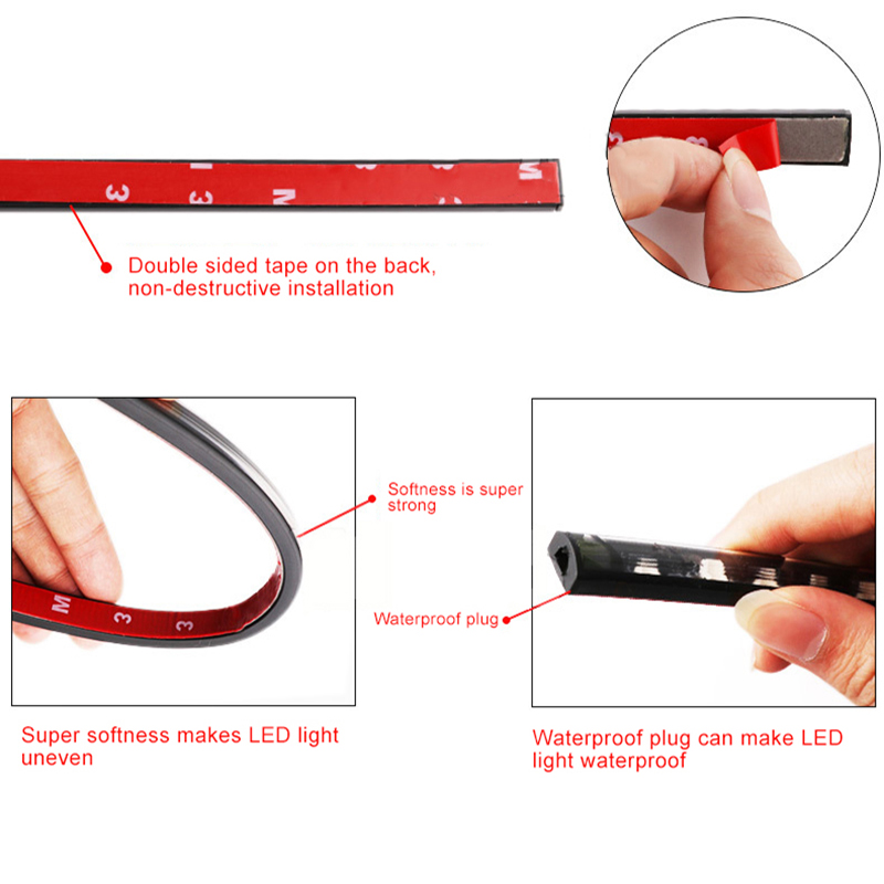 Niscarda 4個12v IP65アプリ制御rgb le - Rgb Underglow Strip のレビューと価格
