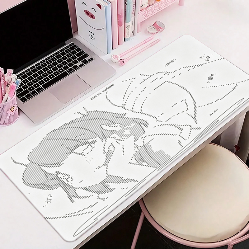 1 個革製マウスパッドアニメエンジェルガール Y2k かわい - Gaming Keyboard And Mouse Pad のレビューと価格
